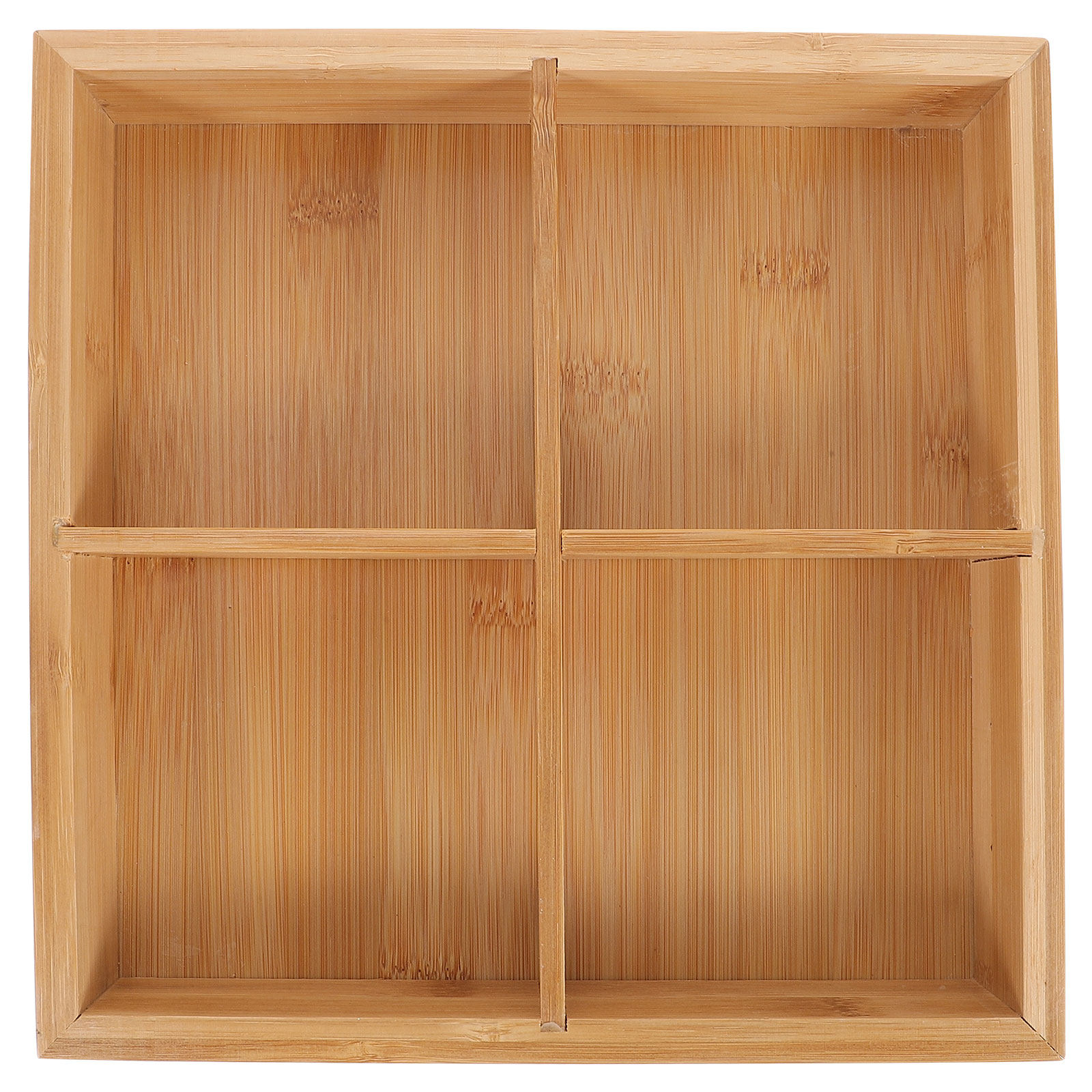 Wooden Serving Tray - Bamboo Serving Tray with 6 Compartments