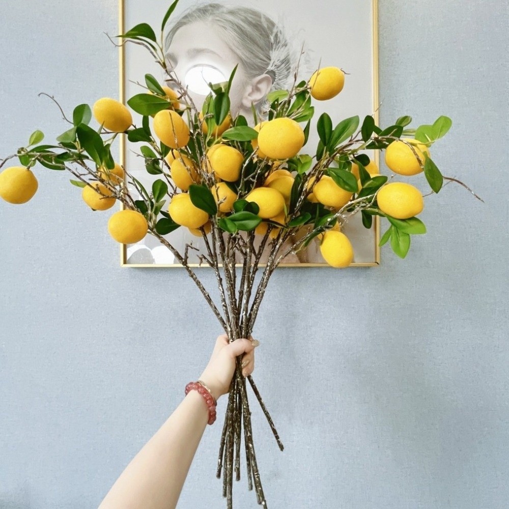 Luxury Lifestyle Items - Green Leaves Artificial Lemon Branch Luxury