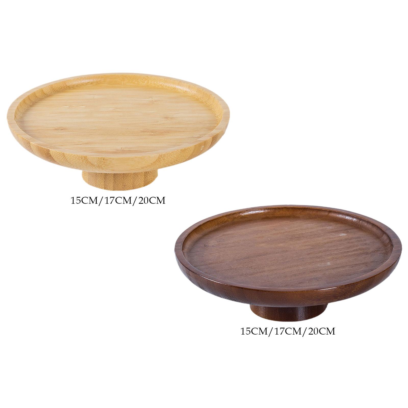 Wooden Serving Tray - Wood Cake Stand Fruit Serving Tray