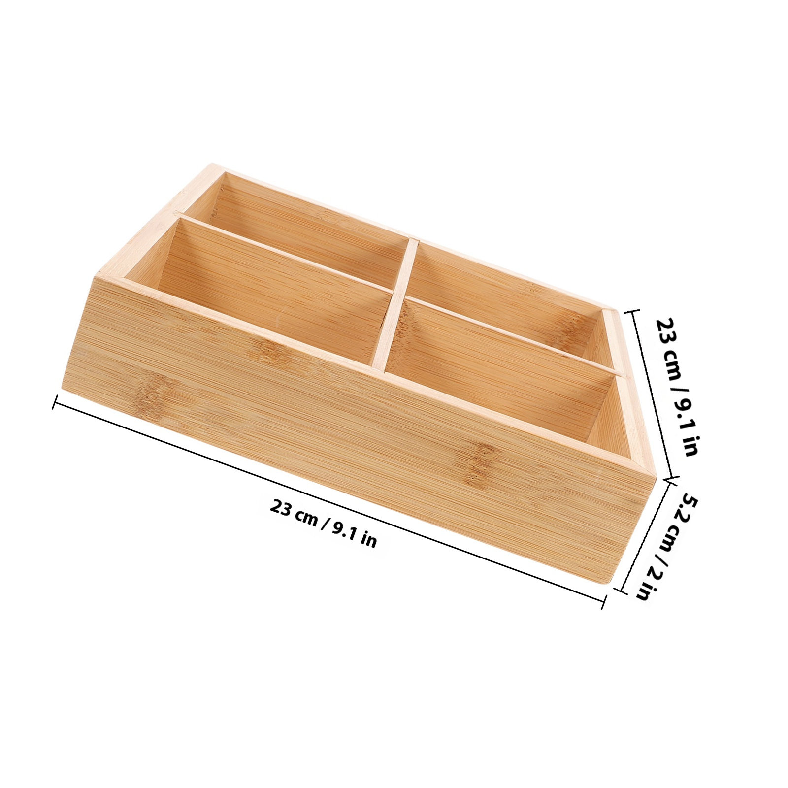 Bamboo Serving Tray with 6 Com - Wooden Serving Tray recension och pris