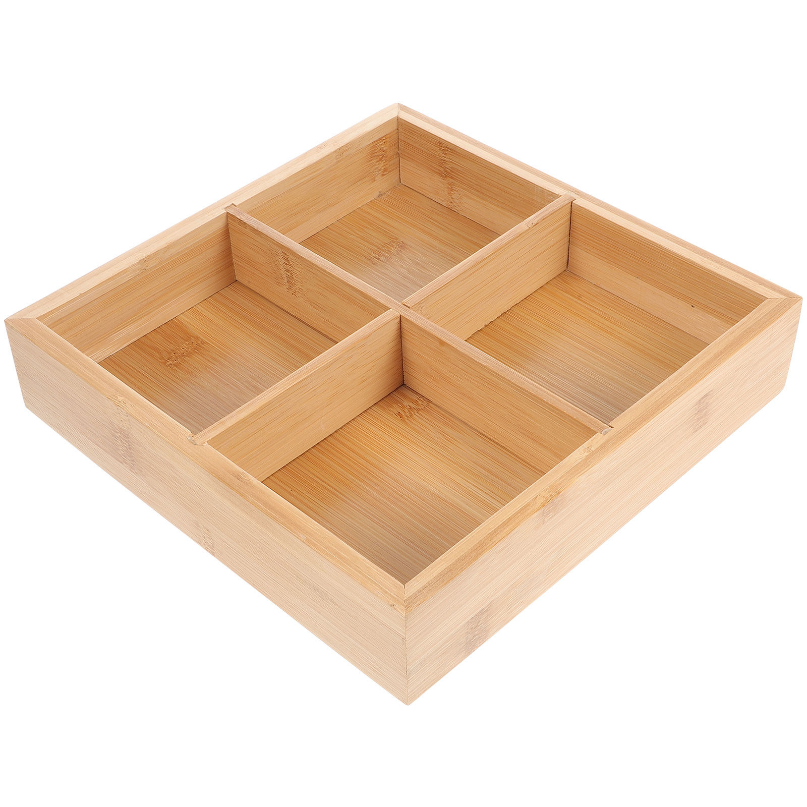 Bamboo Serving Tray with 6 Com - Wooden Serving Tray recension och pris