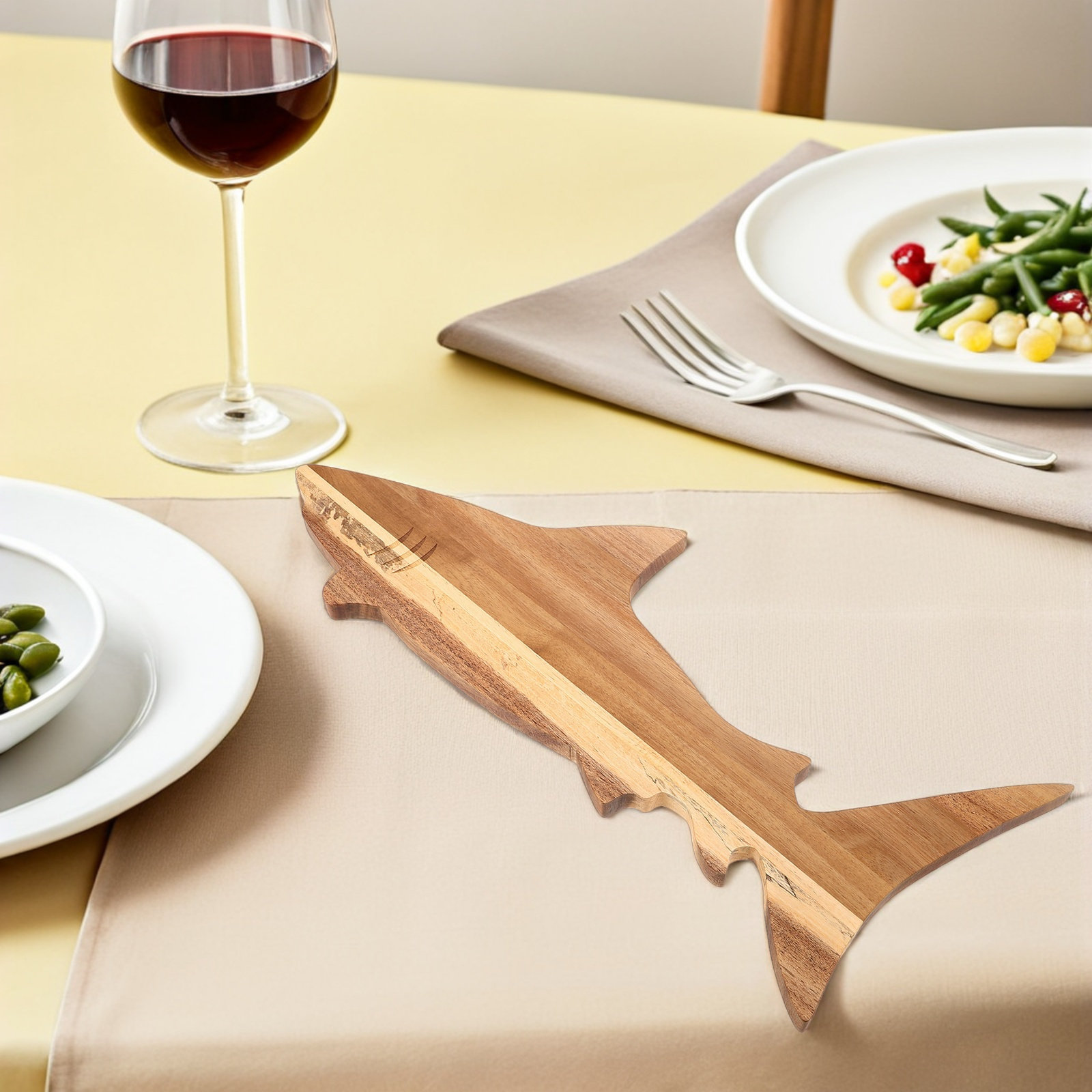 Shark Appetizer Plate Acacia W - Wooden Serving Tray recension och pris