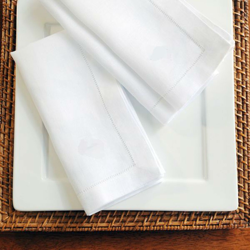 6 Pieces White Hemstitch Napki - Linen Napkin Set recension och pris