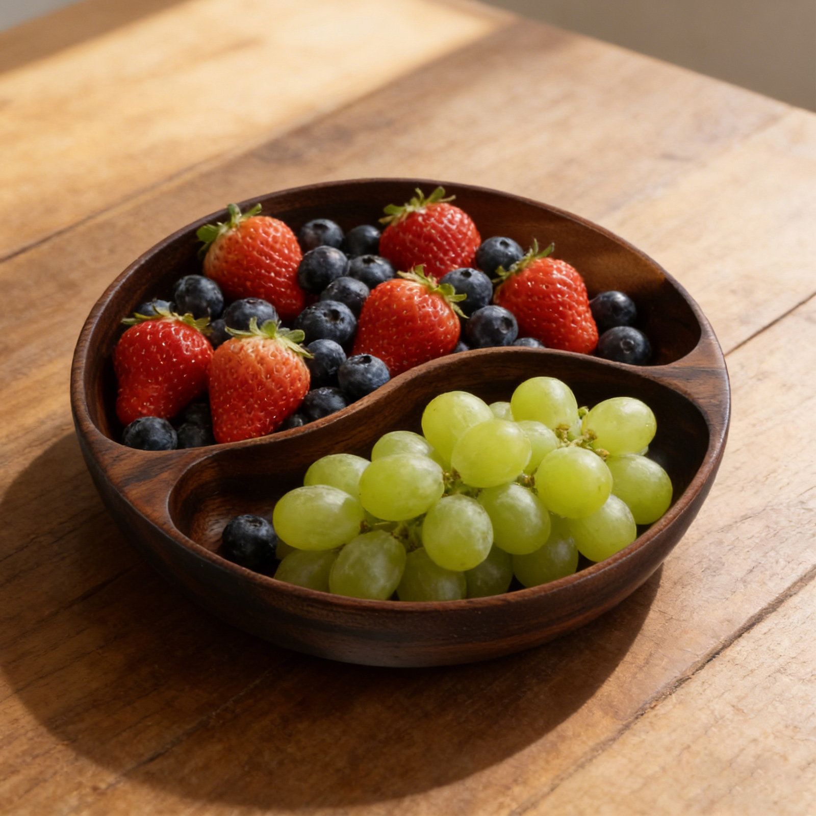 Divided Portion Plate Wooden S - Wooden Serving Tray recension och pris