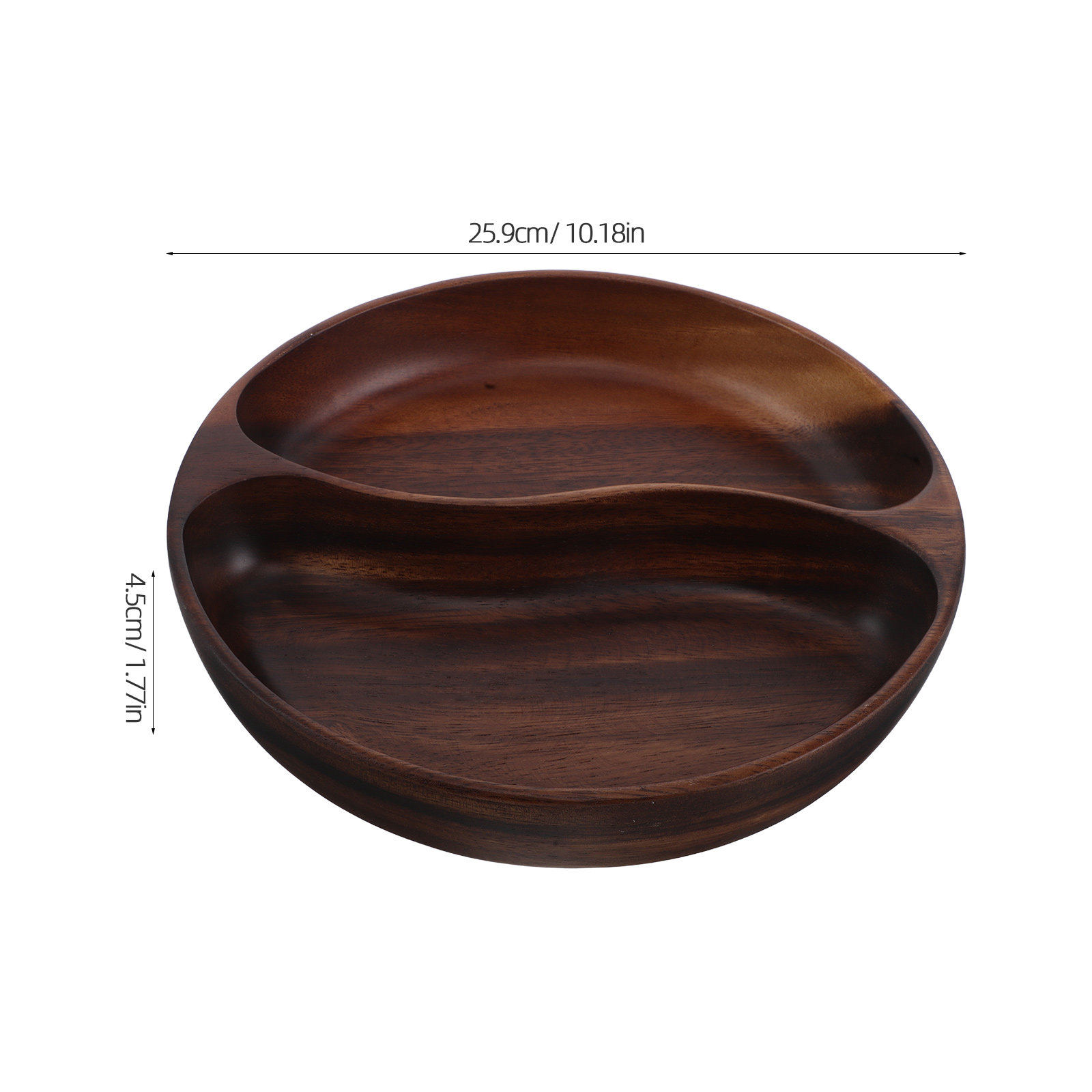 Divided Portion Plate Wooden S - Wooden Serving Tray recension och pris