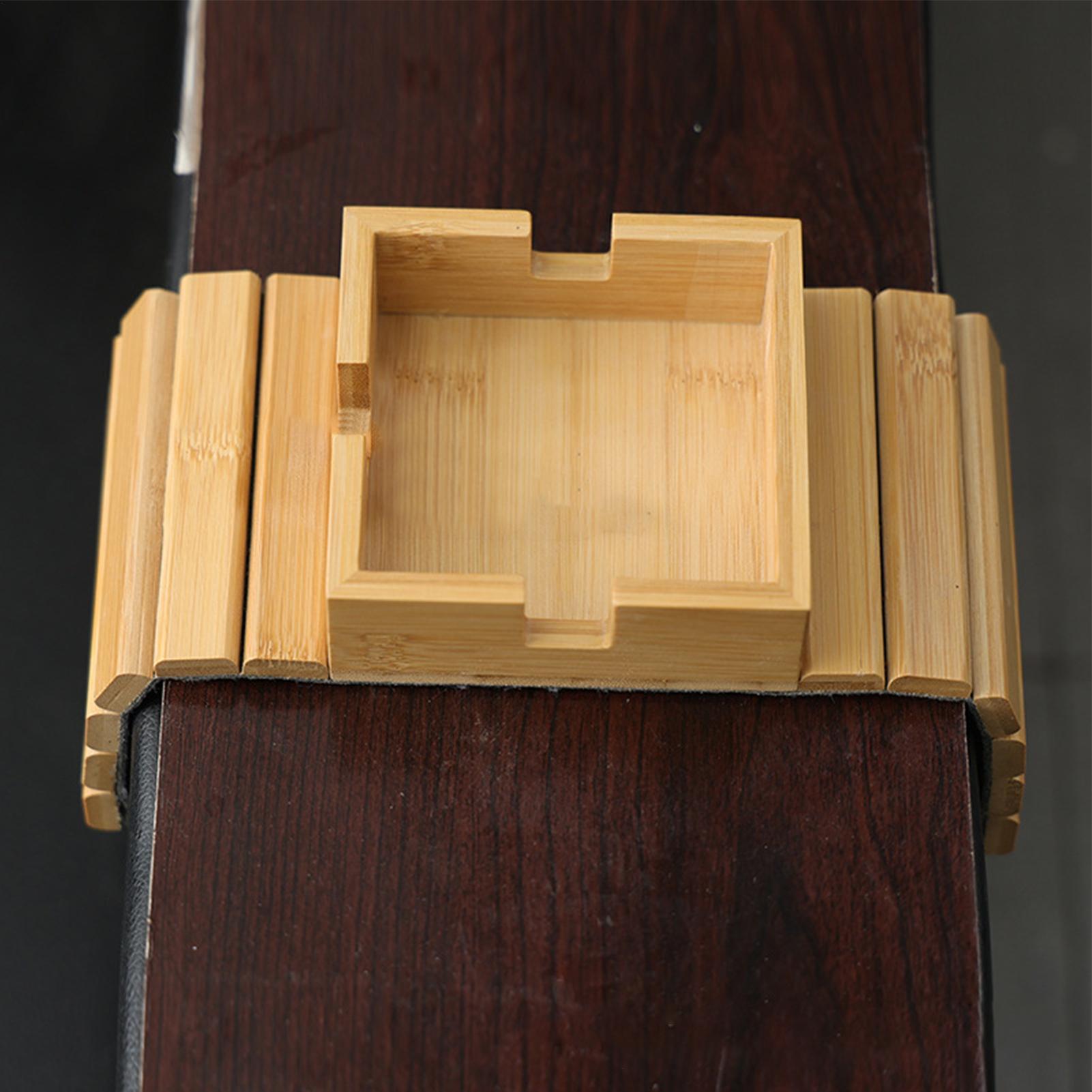 Couch Cup Holder Wood Sofa Arm - Wooden Serving Tray recension och pris