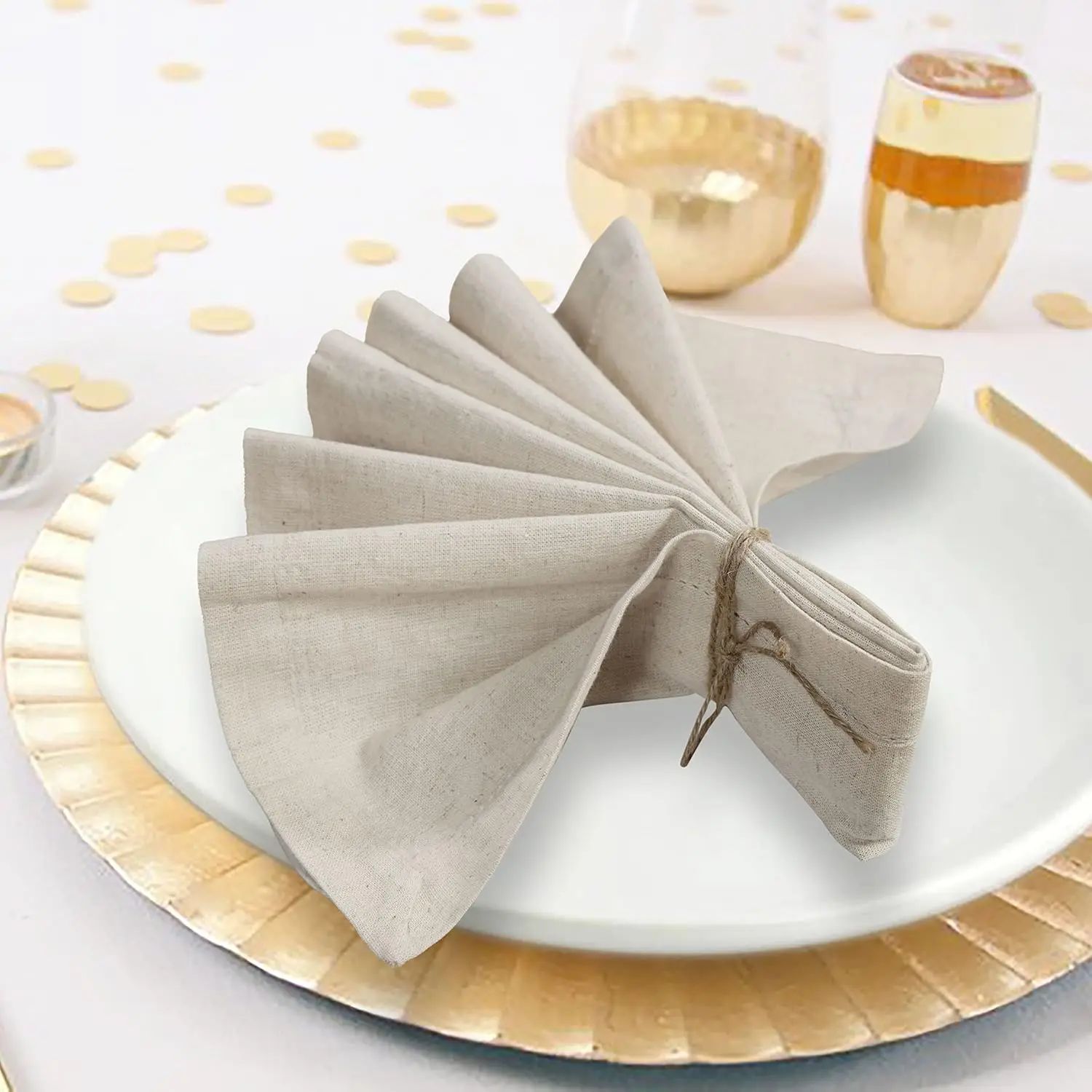 6 Pieces 100% Linen Dinner Nap - Linen Napkin Set recension och pris