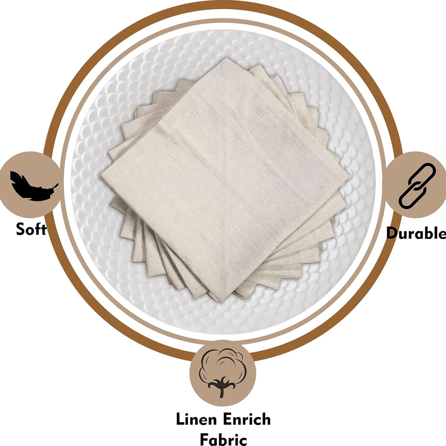 6 Pieces 100% Linen Dinner Nap - Linen Napkin Set recension och pris