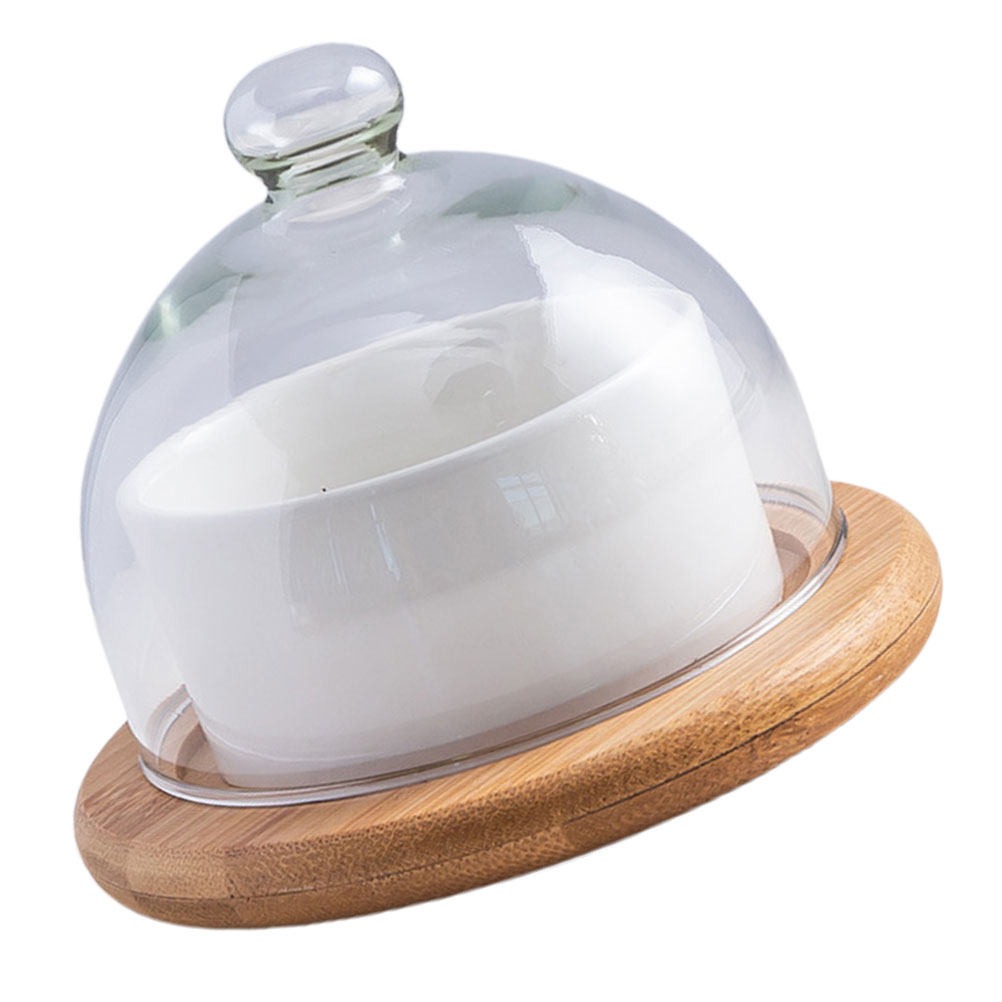 Salad Bowl Set Ceramic with Te - Wooden Serving Tray recension och pris