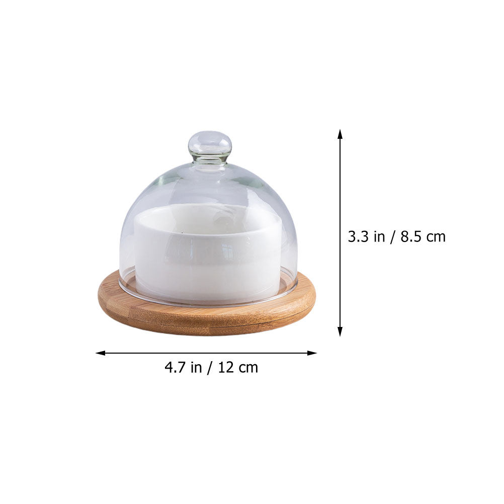Salad Bowl Set Ceramic with Te - Wooden Serving Tray recension och pris