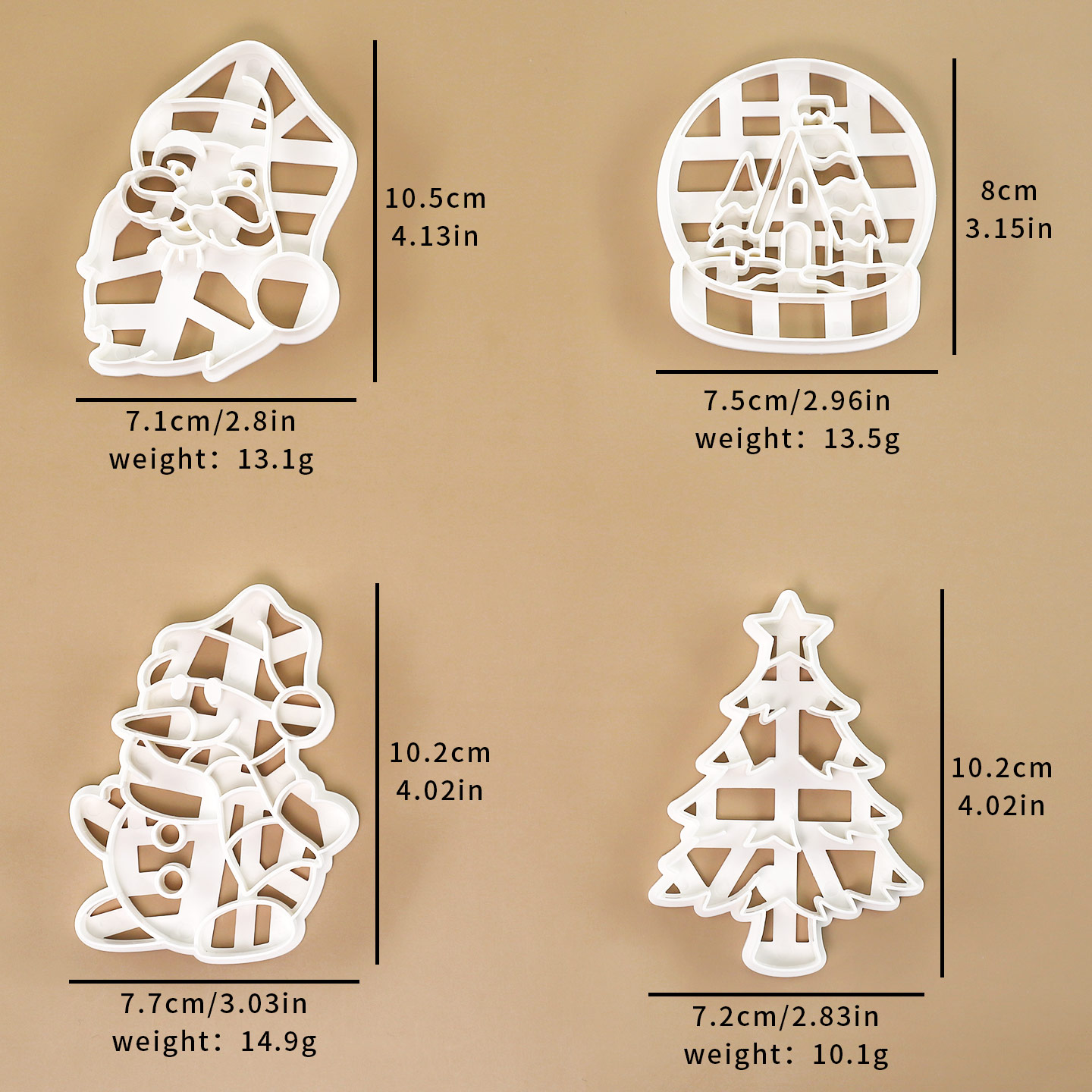 4 Pcs Christmas Cookie Cutter  - Crystal Ball Decor recension och pris