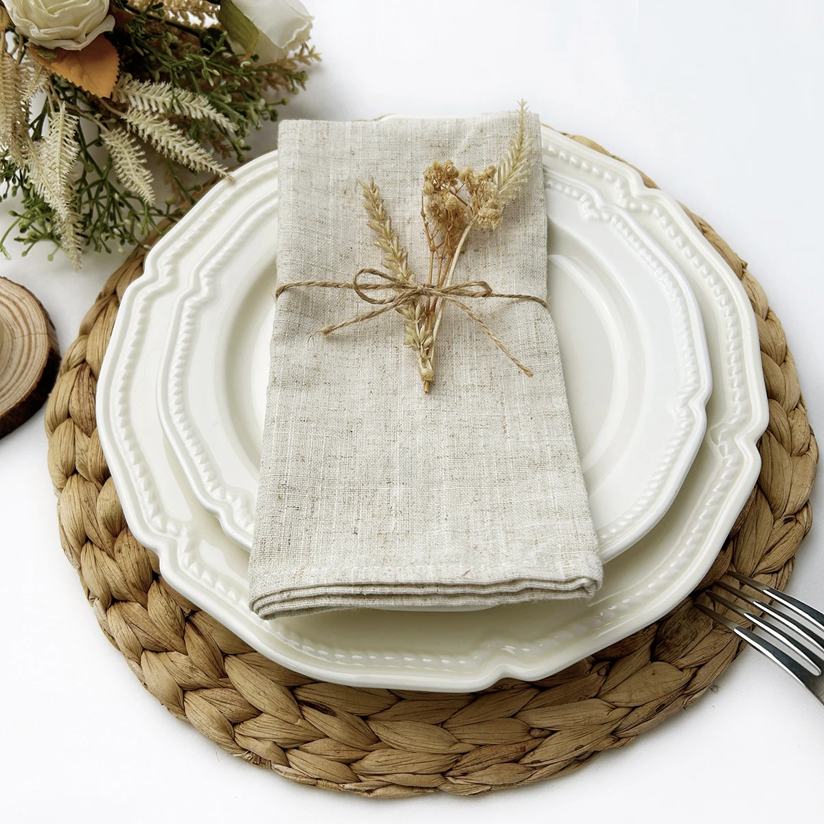 Set of 6/10/12 30x30cm Linen N - Linen Napkin Set recension och pris