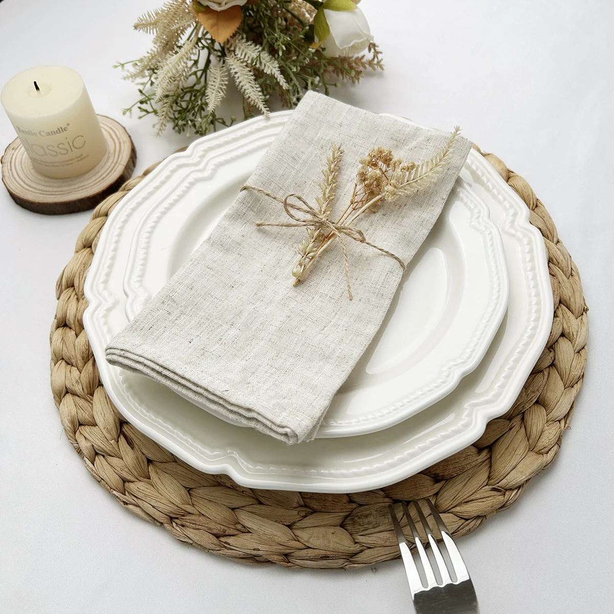 Set of 6/10/12 30x30cm Linen N - Linen Napkin Set recension och pris