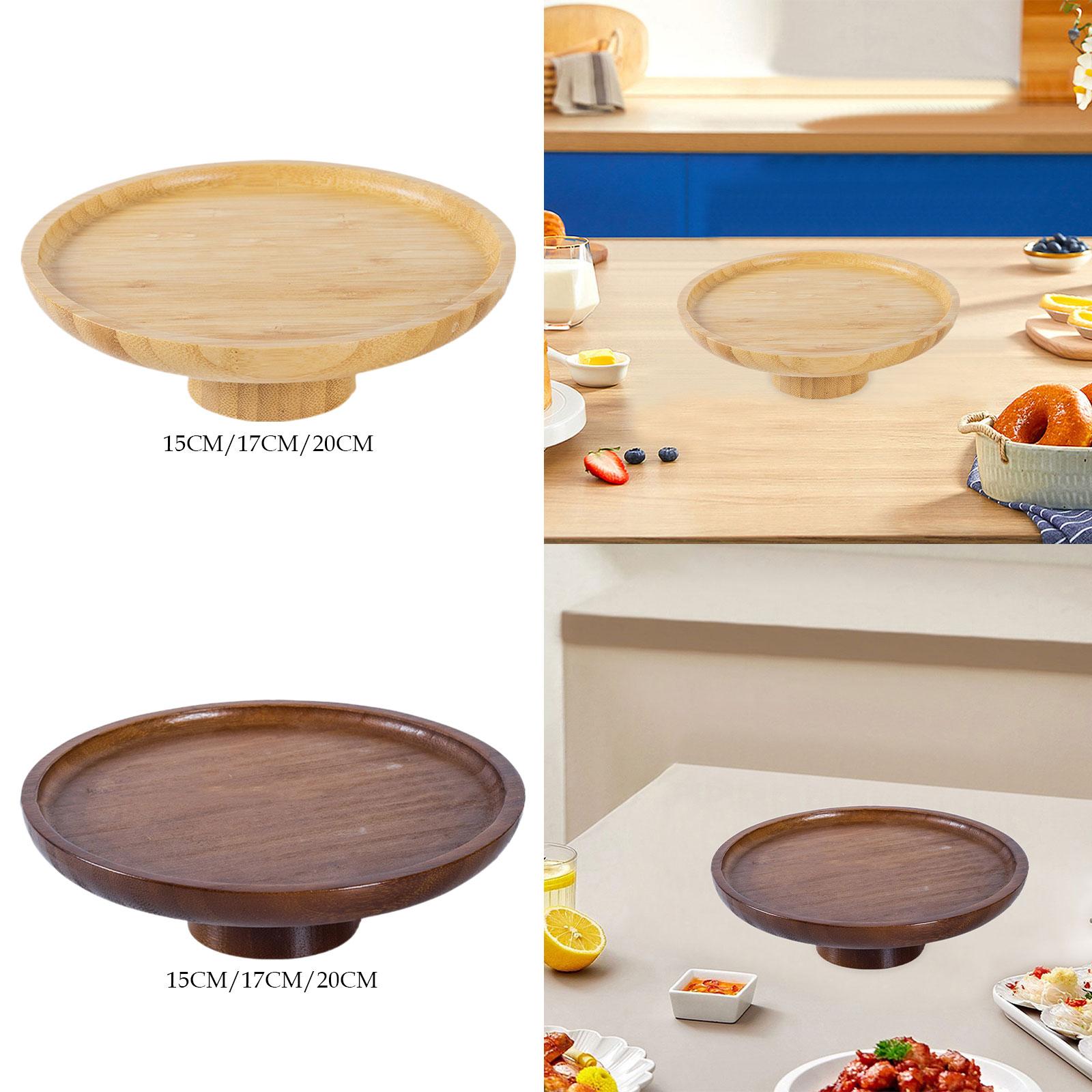 Wood Cake Stand Fruit Serving  - Wooden Serving Tray recension och pris