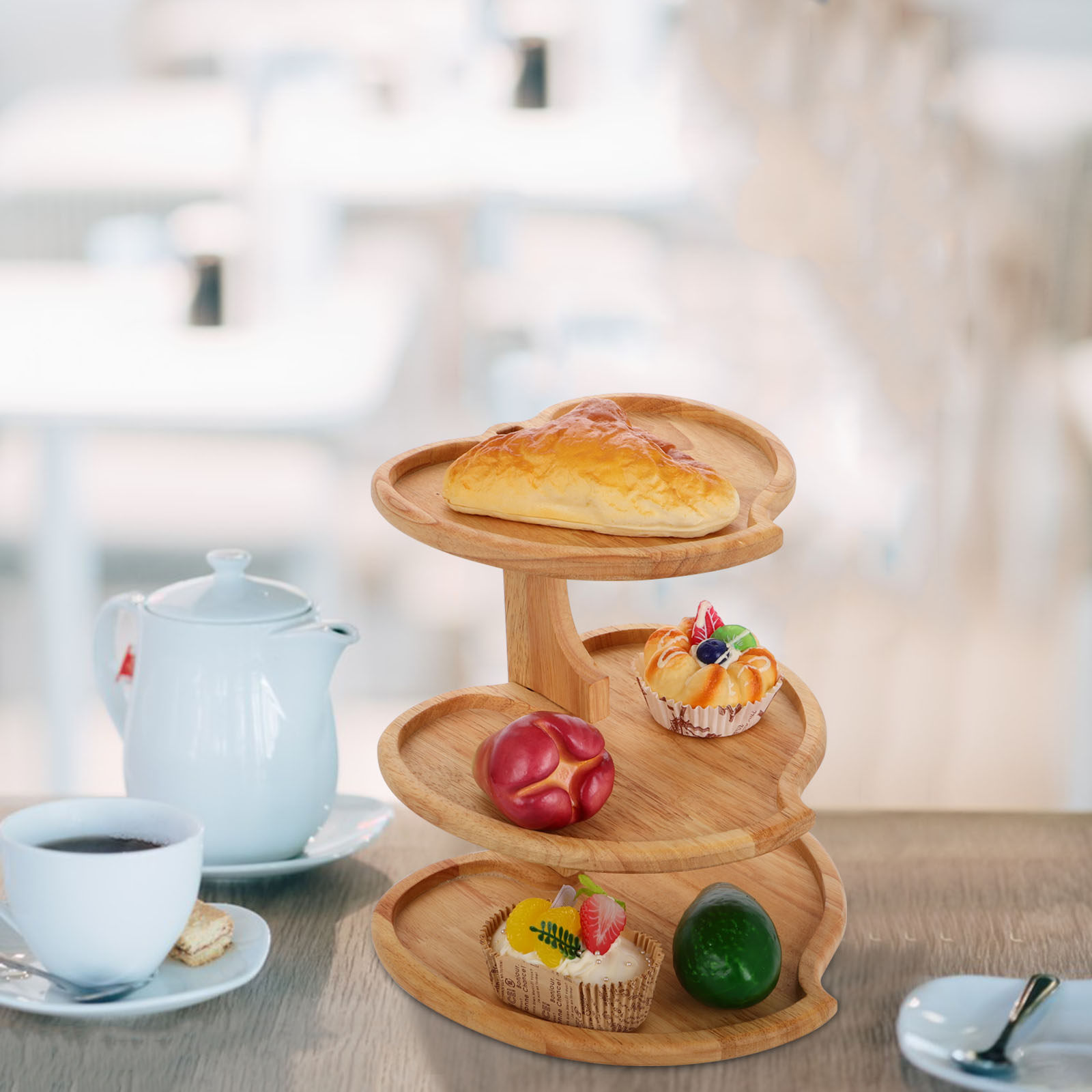 3 Tier Heart Shaped Wood Servi - Wooden Serving Tray recension och pris