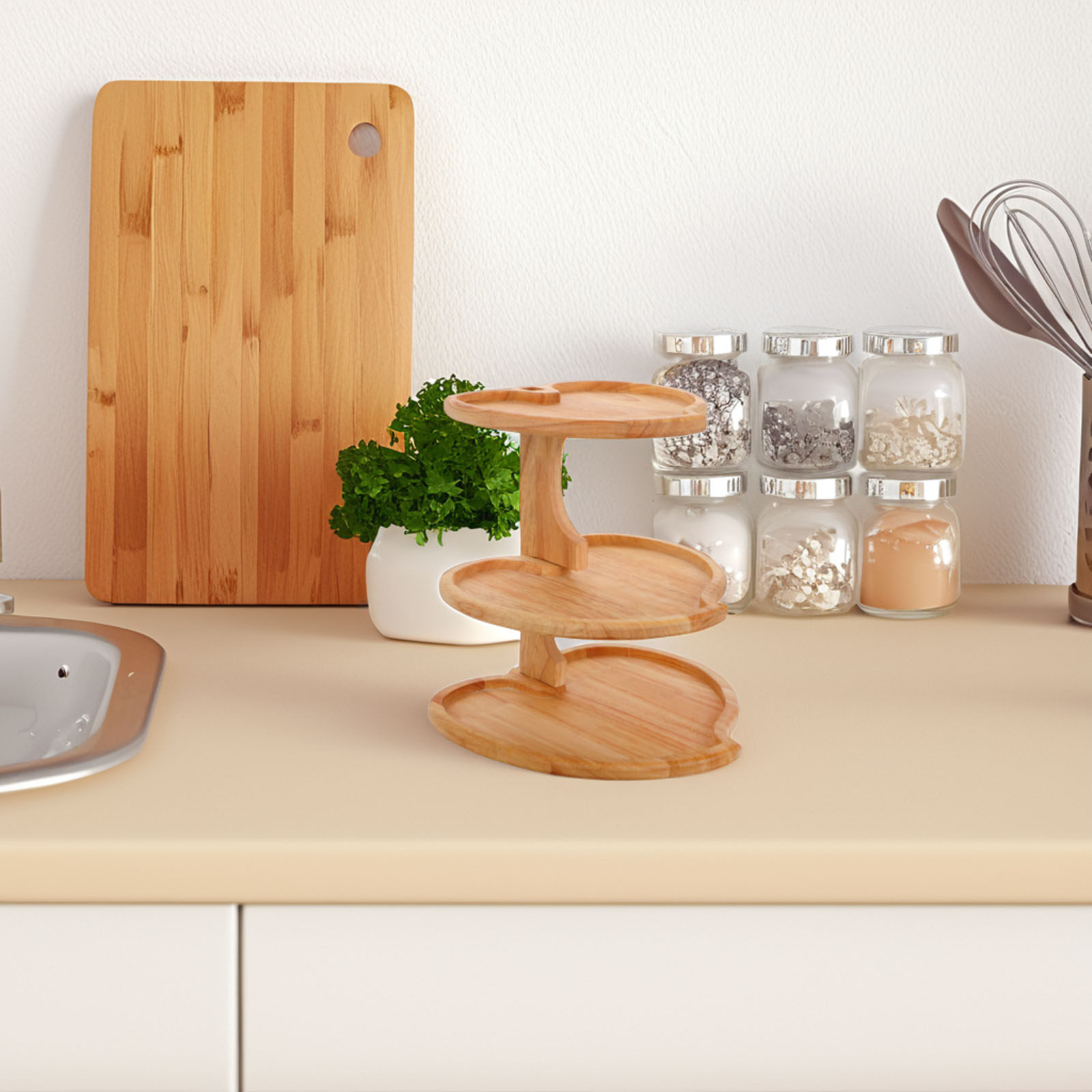 3 Tier Heart Shaped Wood Servi - Wooden Serving Tray recension och pris