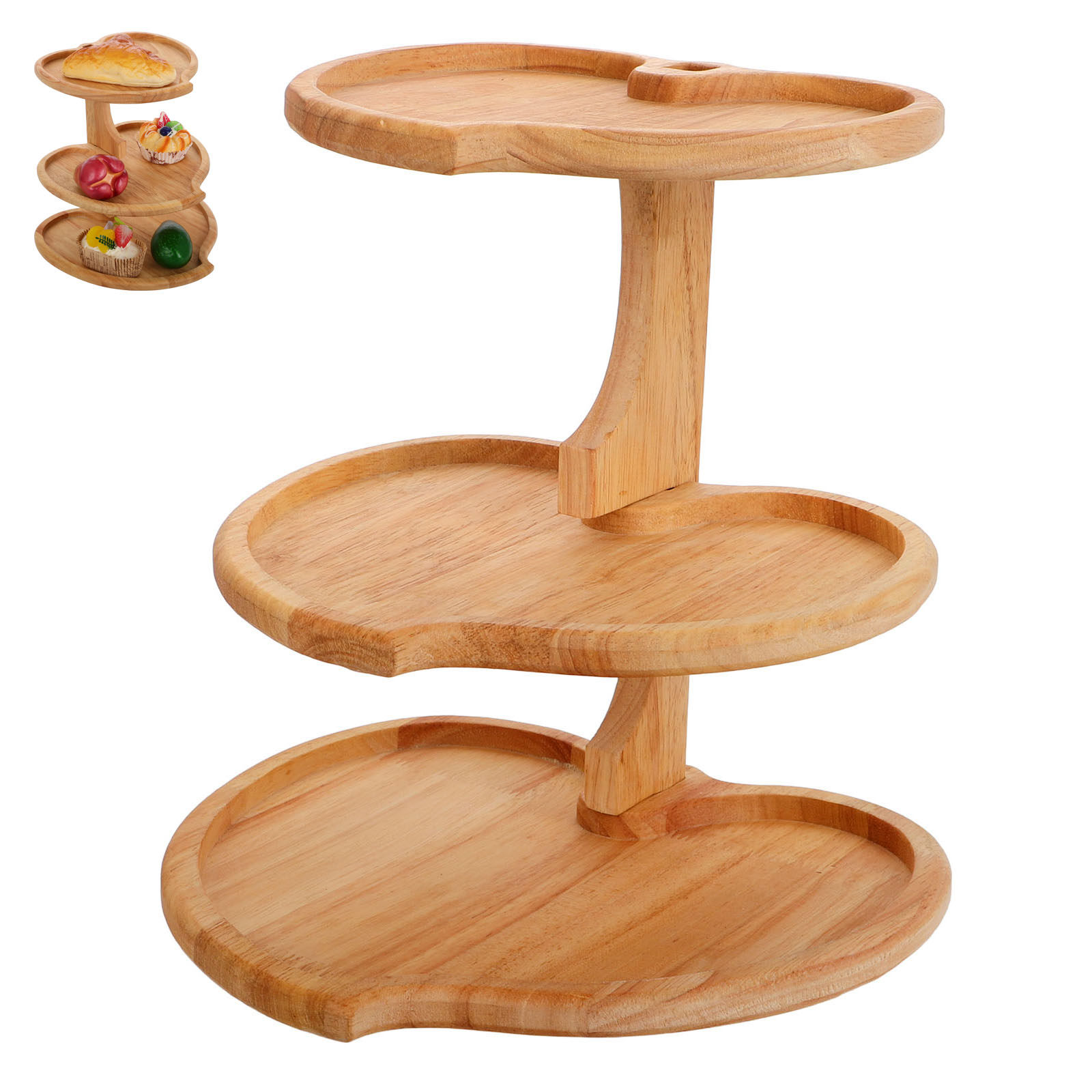 3 Tier Heart Shaped Wood Servi - Wooden Serving Tray recension och pris