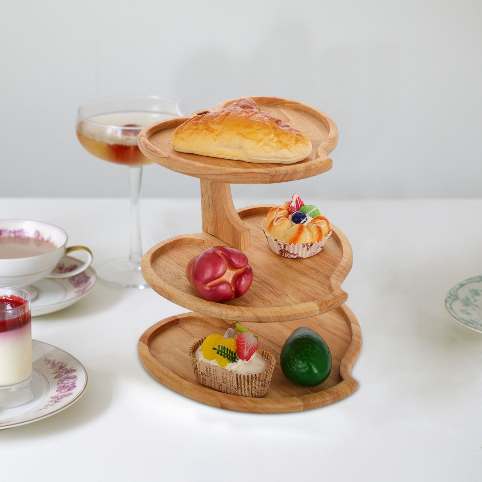 3 Tier Heart Shaped Wood Servi - Wooden Serving Tray recension och pris